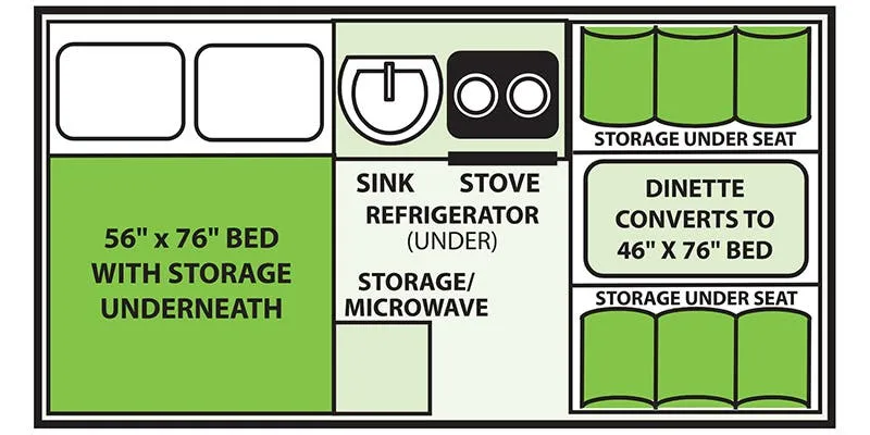Aliner Classic Mattress floor plan