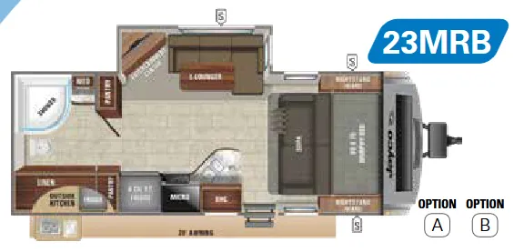 Jayco White Hawk 23MRB floor plan