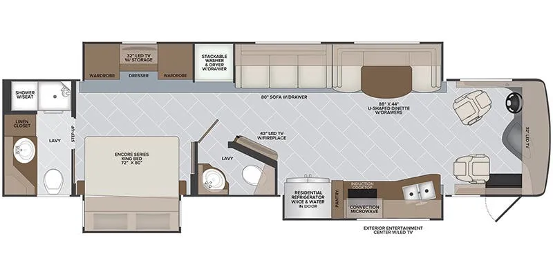 Holiday Rambler Navigator 38K floor plan