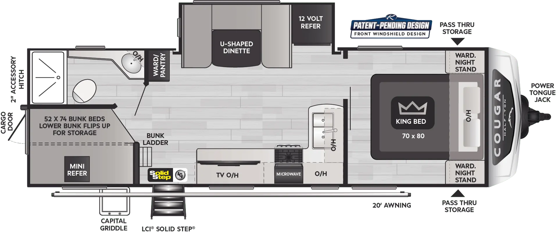 Keystone Cougar Half-Ton 25DBSWE floor plan
