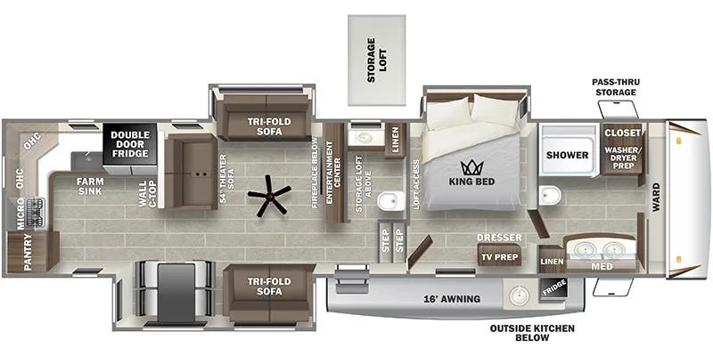 2022 Forest River Sabre 37FBT - Floor plan