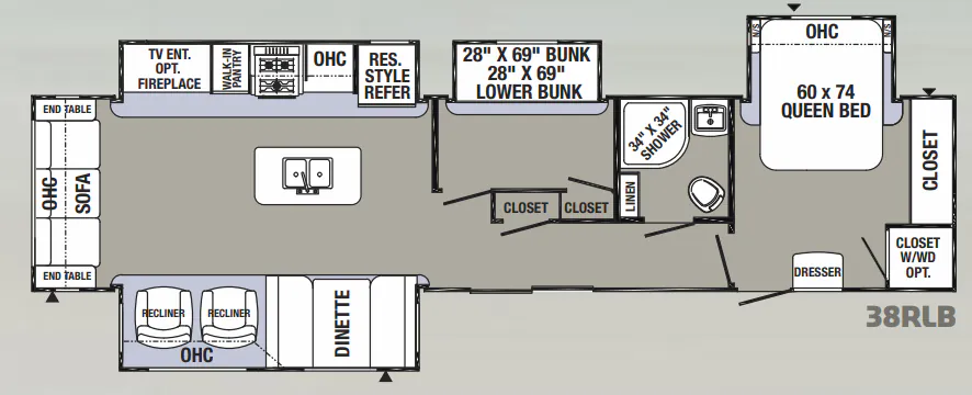 Palomino Puma 38RLB floor plan