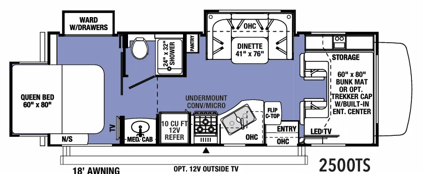 Forest River Sunseeker Classic 2500TS floor plan