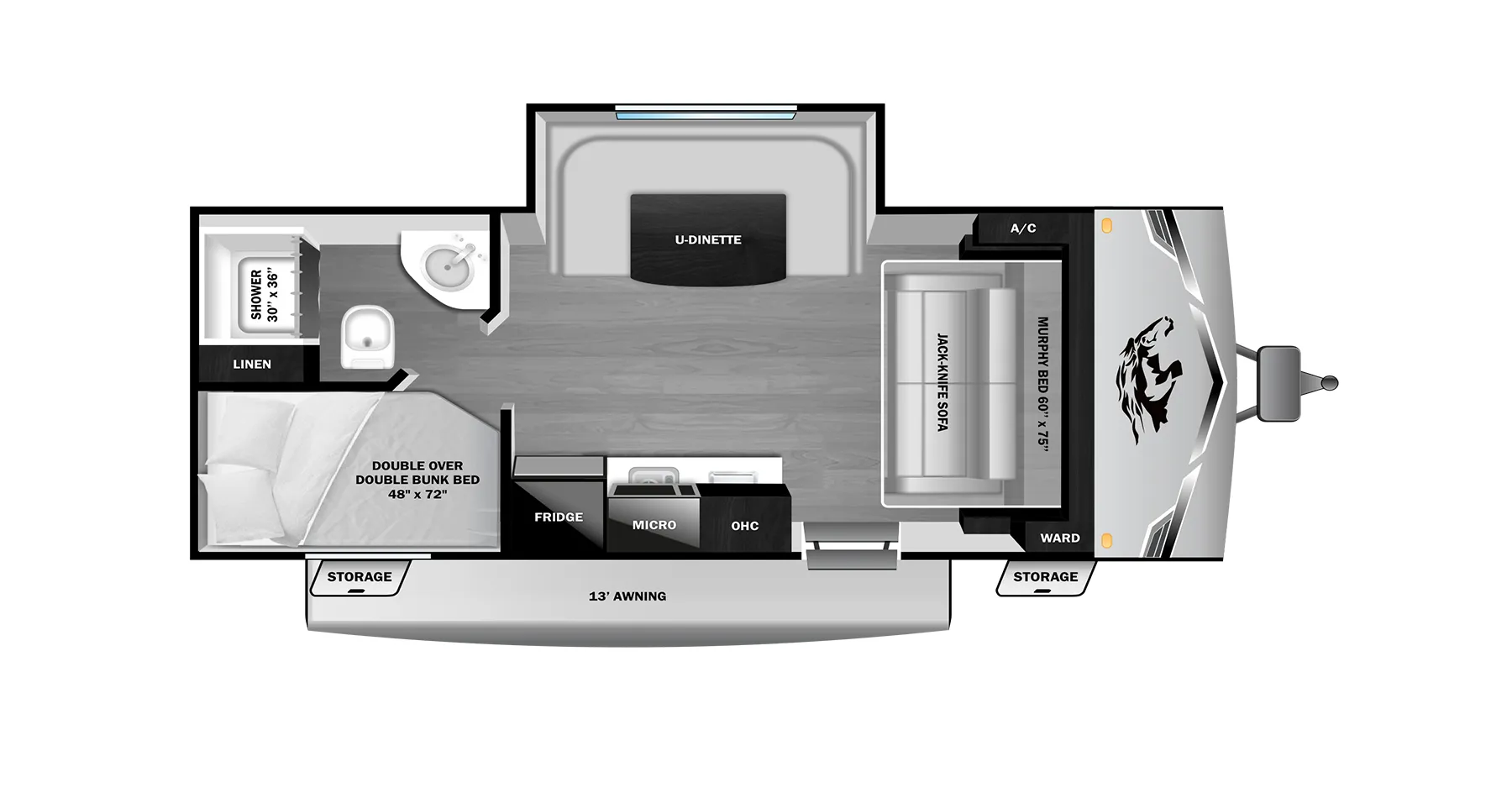 2026 Highland Ridge Open Range Colt 18MBS - Floor plan