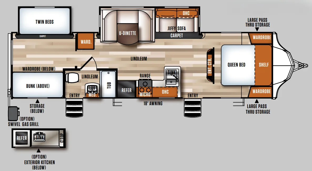 Forest River Vibe 308BHS floor plan
