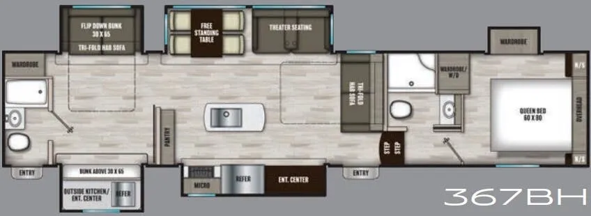 Coachmen Chaparral 367BH floor plan