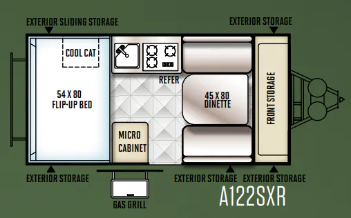 Forest River Rockwood Hard Side A122SXR floor plan