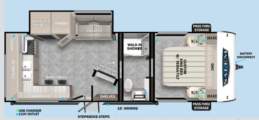 2024 Forest River Salem 22ERAS - Floor plan