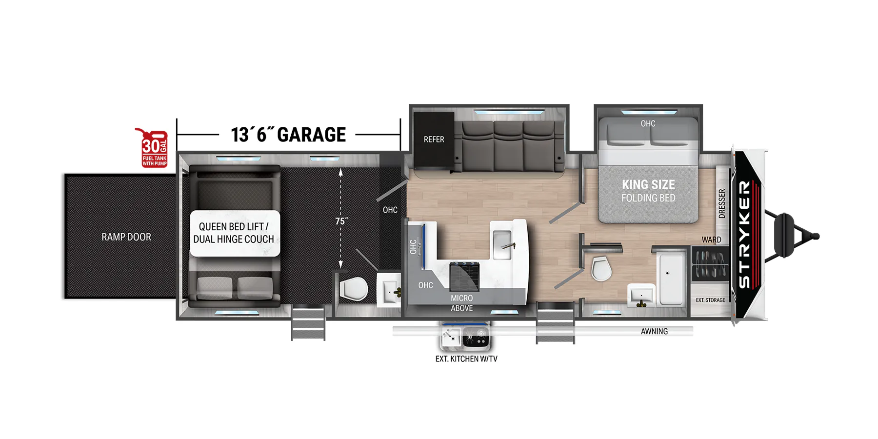 Cruiser RV Stryker STG-3313 floor plan