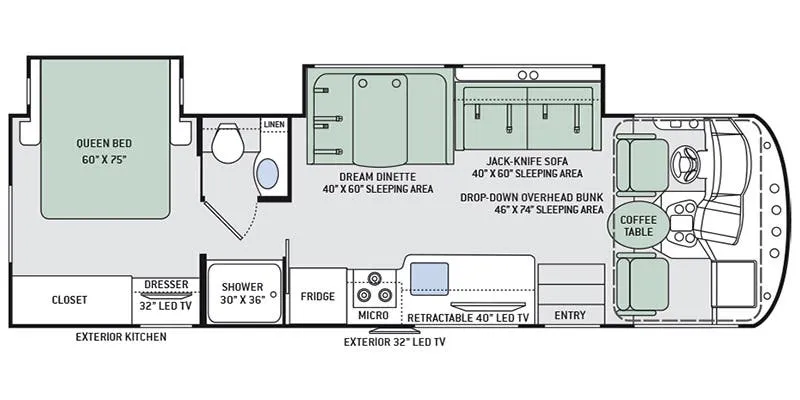 2018 Thor Motor Coach ACE 30.3 - Floor plan
