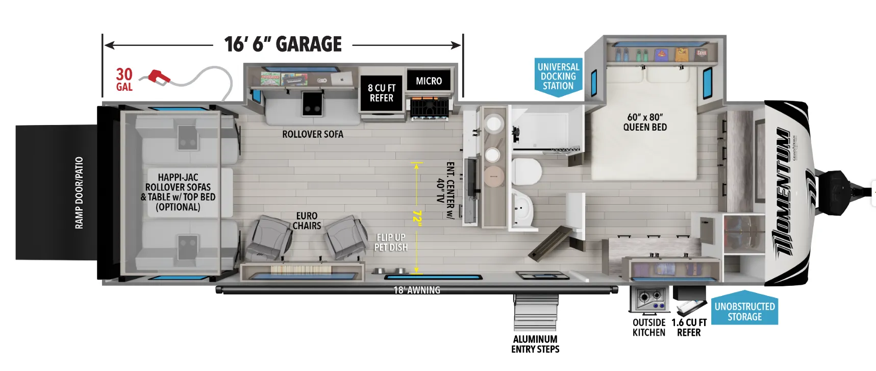 Grand Design Momentum G-Class 28G floor plan