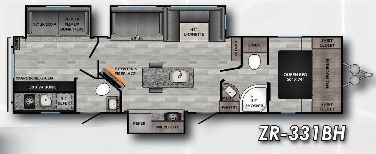 CrossRoads Zinger 331BH floor plan