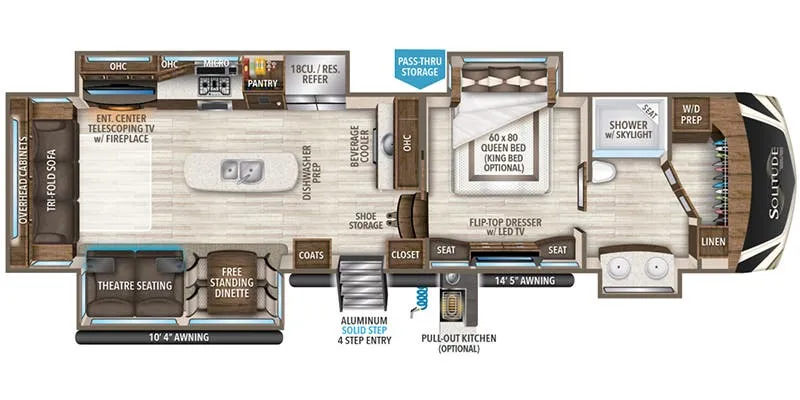 2019 Grand Design Solitude 372WB floor plan