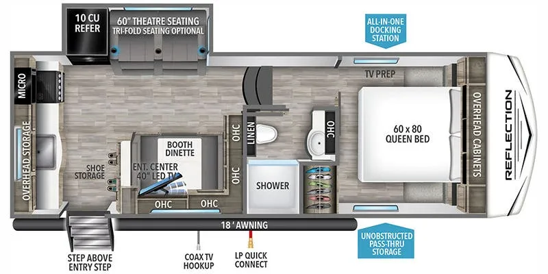 2024 Grand Design Reflection 100 Series 22RK floor plan