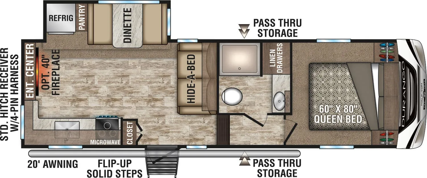 K-Z Durango Half-Ton D250RES floor plan