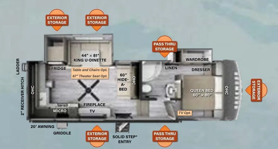 Forest River Rockwood Signature 2622RK floor plan