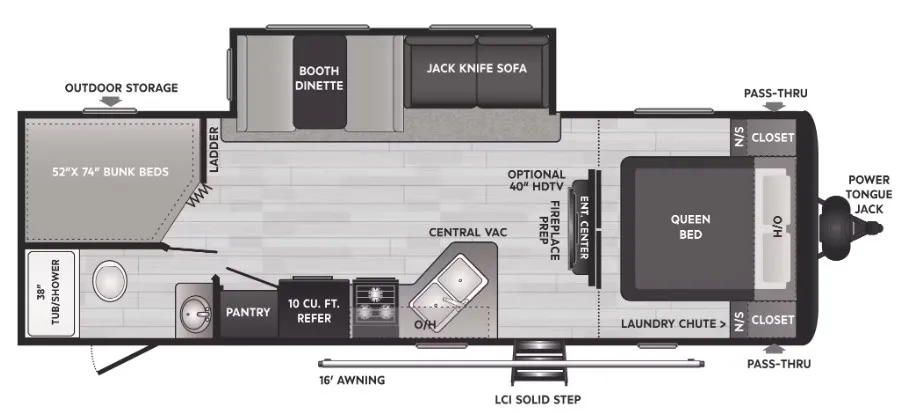 2022 Keystone Hideout 272BH floor plan