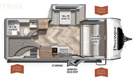 Palomino PaloMini 191BHS floor plan