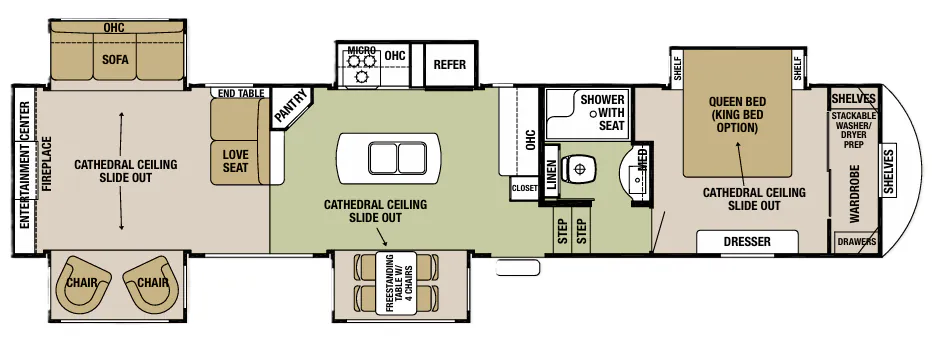 Forest River Cedar Creek Silverback 37RL floor plan