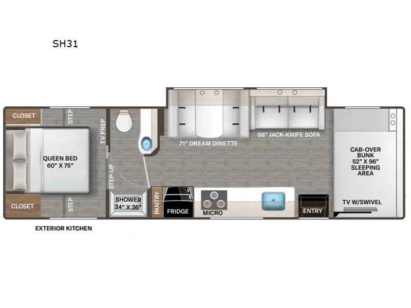 2026 Thor Motor Coach Pasadena SE SH31 floor plan