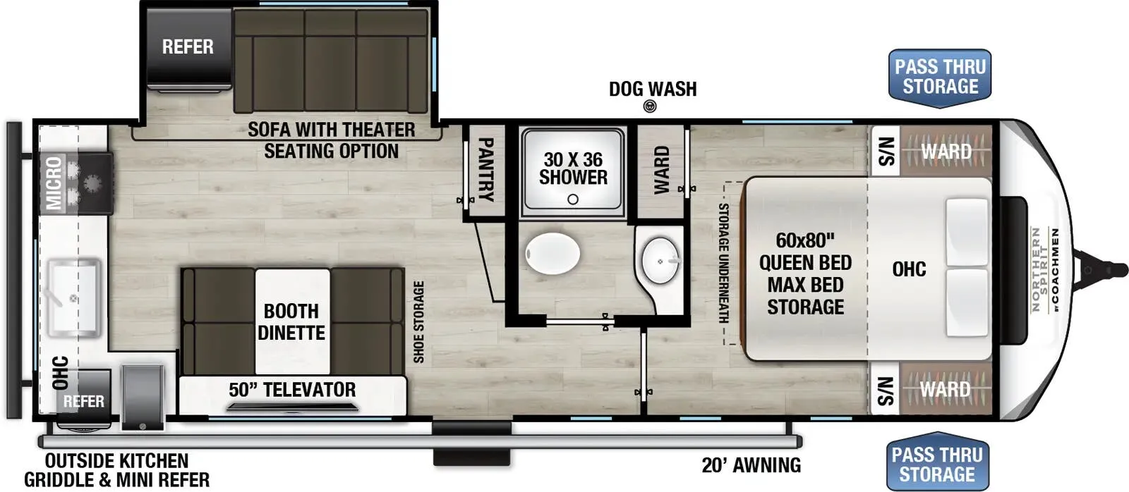 Coachmen Northern Spirit 2560RK floor plan