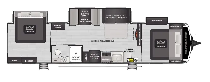 Keystone Outback 343DB floor plan