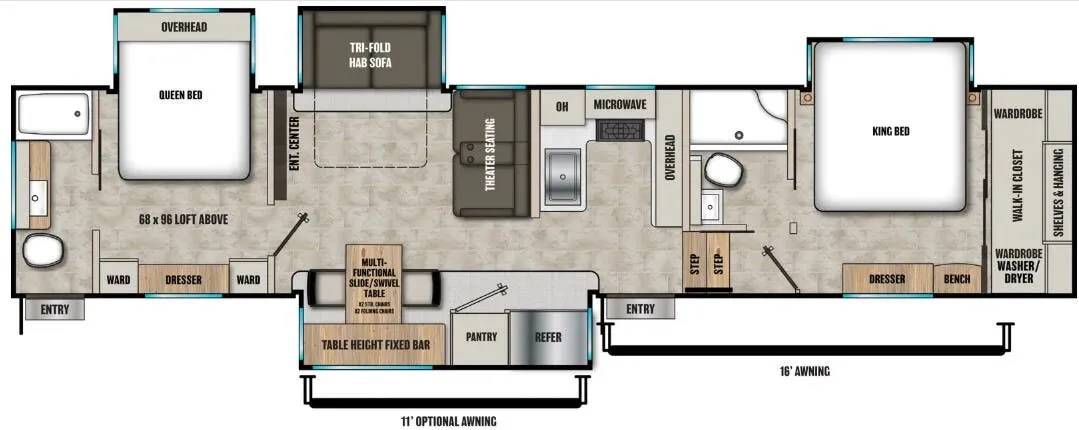 2026 Coachmen Brookstone 395DBL - Floor plan