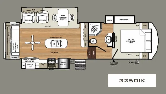 Forest River Sandpiper HT 3250IK floor plan