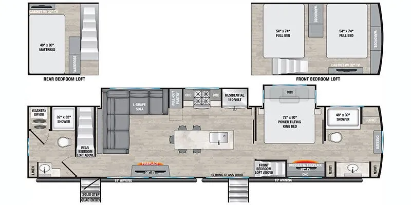 2025 Alliance RV Benchmark 44LFT floor plan