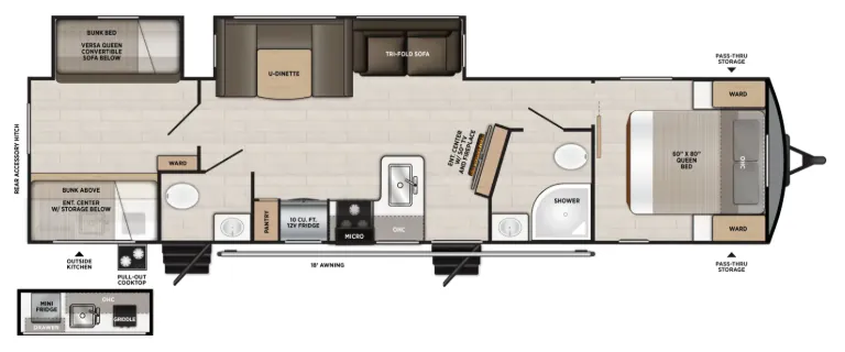Forest River Wildwood Heritage Glen 314BUD floor plan