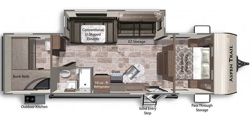 2020 Dutchmen Aspen Trail 2910BHS - Floor plan