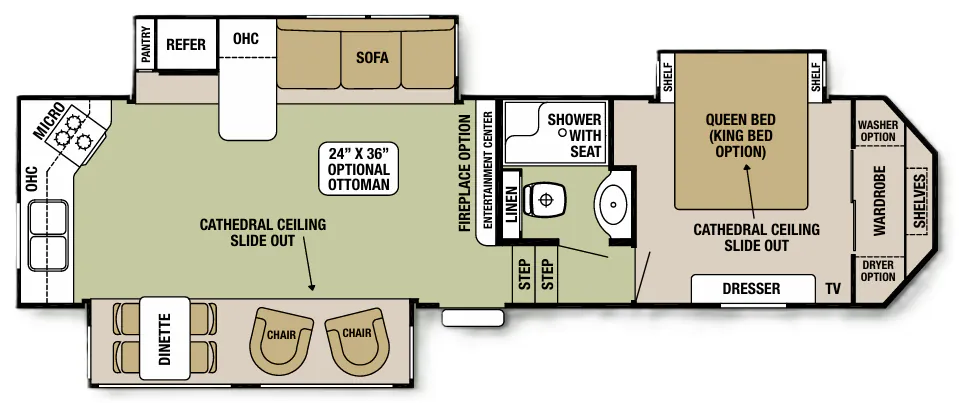 Forest River Cedar Creek Silverback 31RK floor plan