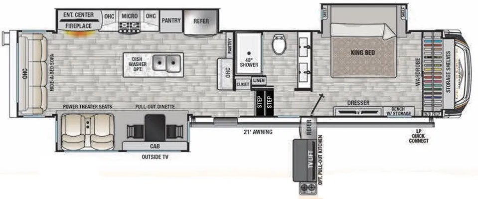 Forest River Cedar Creek Champagne Edition 38EL floor plan
