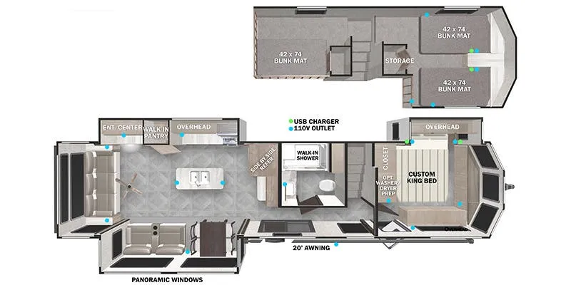Forest River Salem Grand Villa 42DL floor plan