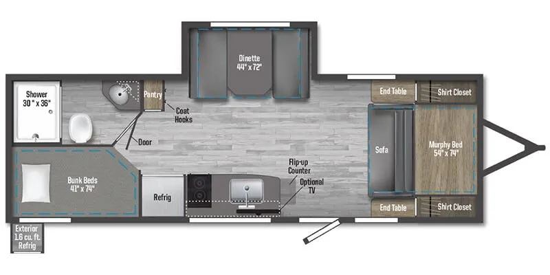Winnebago M-Series 2326MBBH floor plan