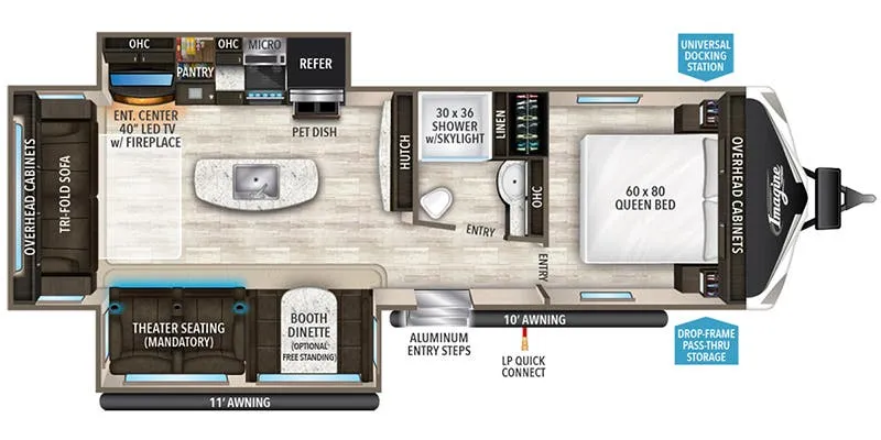2020 Grand Design Imagine 2970RL floor plan