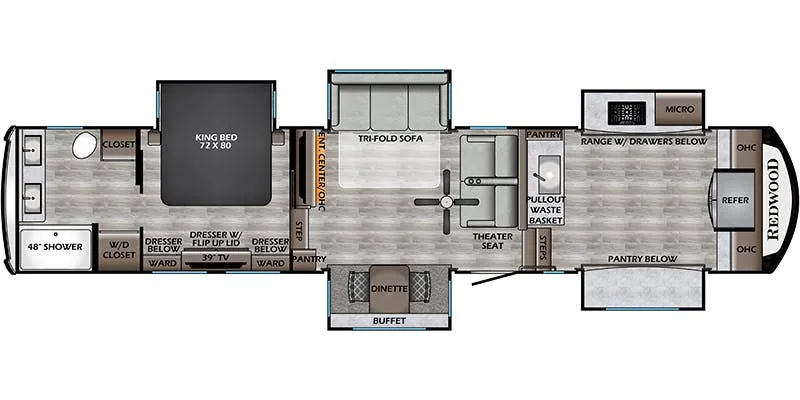 CrossRoads Redwood RW3981FK floor plan
