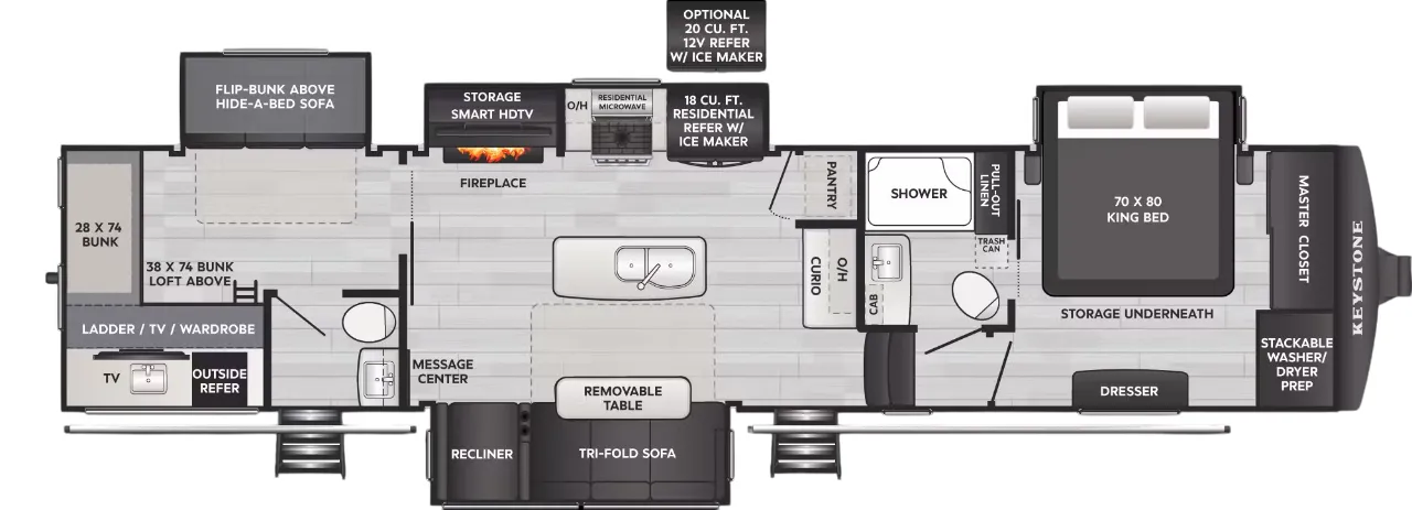 Keystone Alpine Avalanche Edition 378BH floor plan
