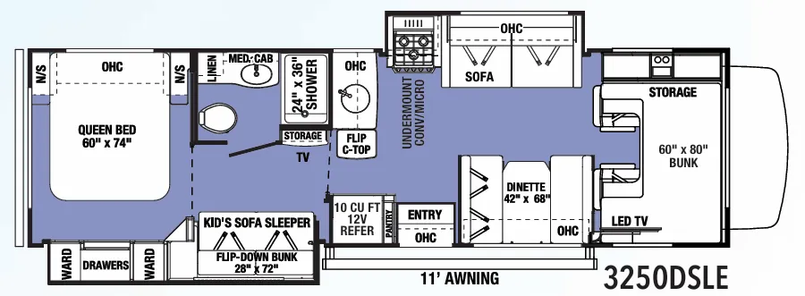 Forest River Sunseeker LE 3250DSLE floor plan