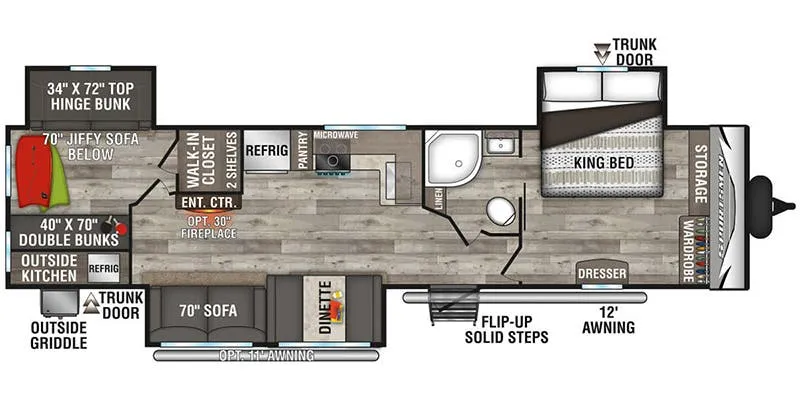 K-Z Sportsmen 333KBKLE floor plan