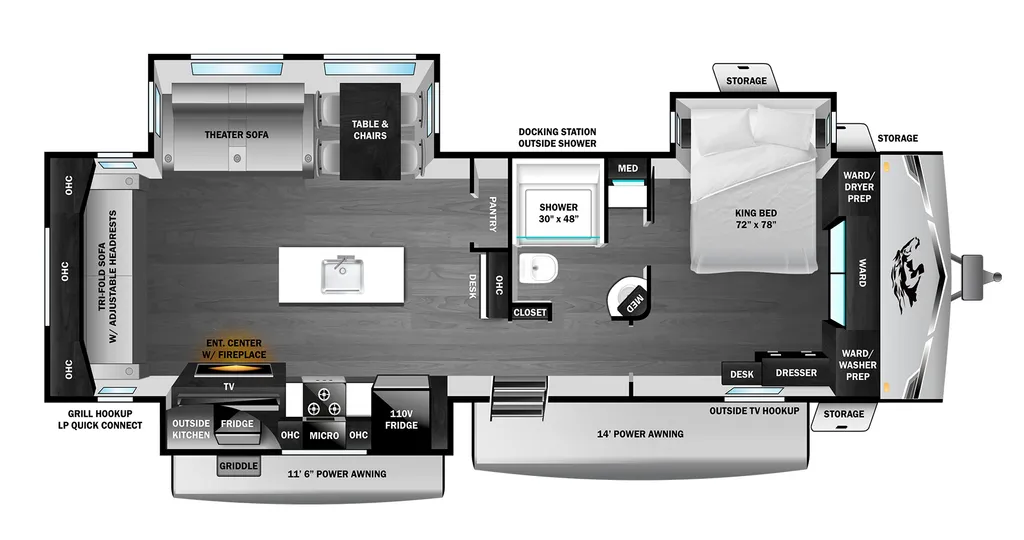 2027 Highland Ridge Open Range 322RLS floor plan