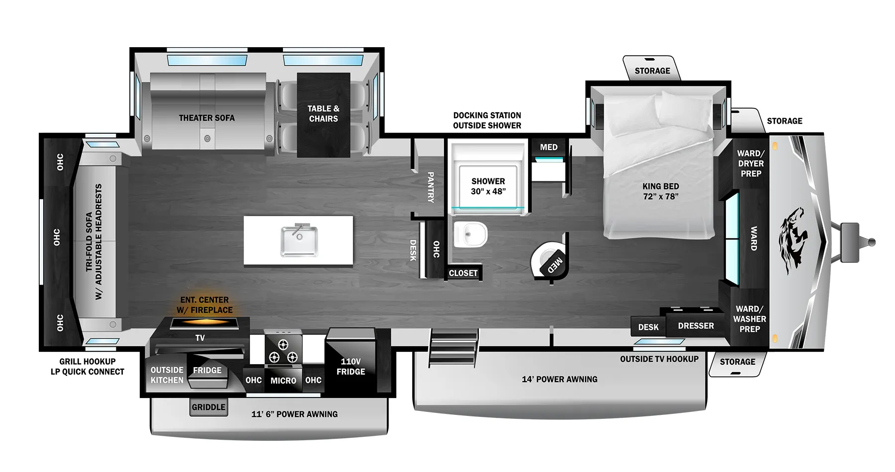2027 Highland Ridge Open Range 322RLS - Floor plan