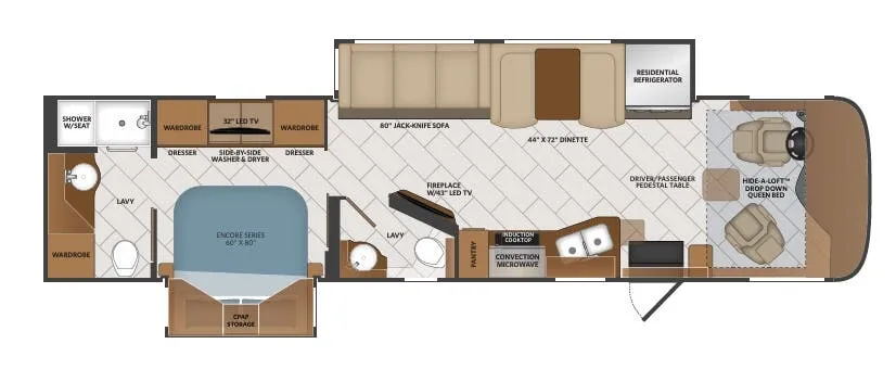 Fleetwood Pace Arrow 36U floor plan