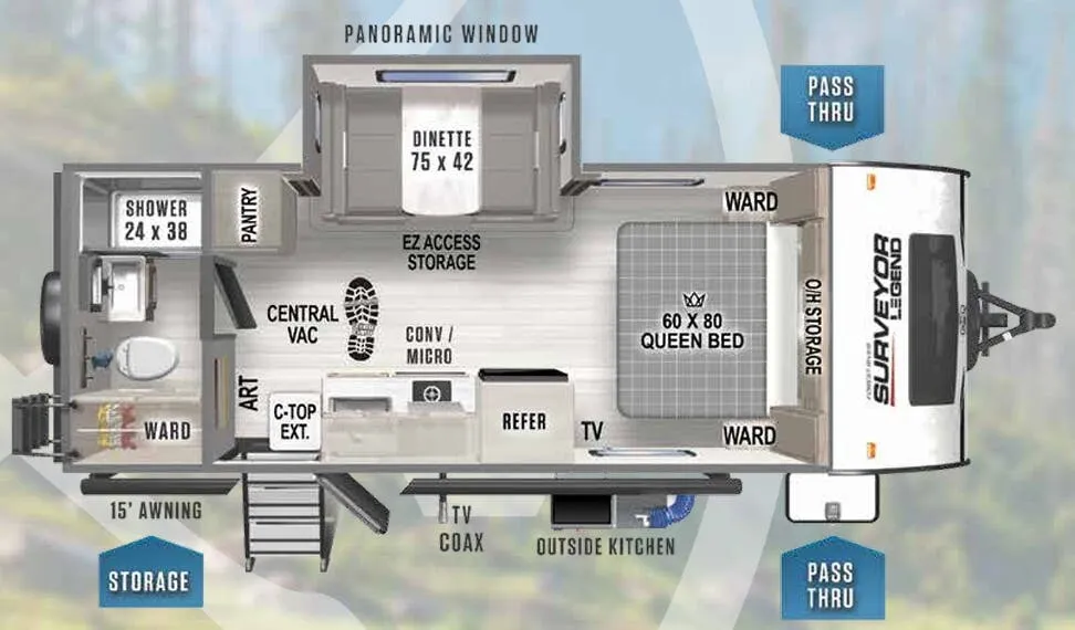 2023 Forest River Surveyor Legend 19RBLE - Floor plan