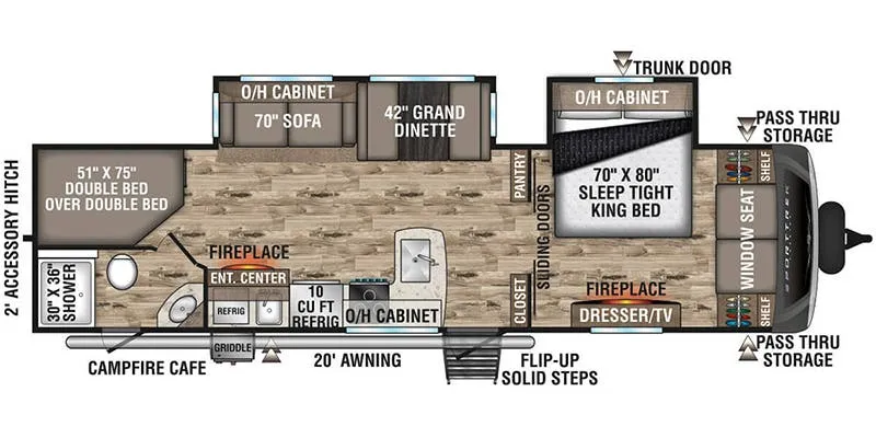 2022 Venture RV SportTrek Touring Edition STT312VBH floor plan