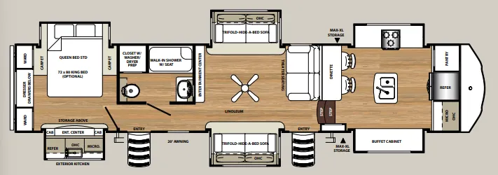 Forest River Sandpiper 38FKOK floor plan