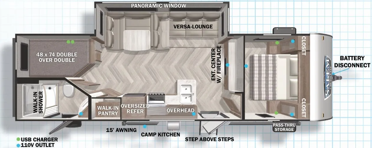 Forest River Salem Cruise Lite 263BHXL floor plan