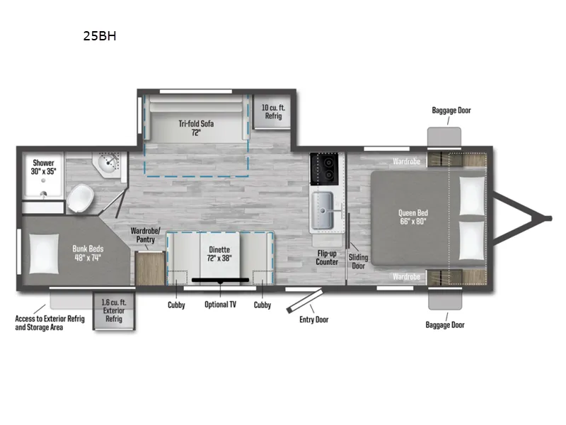 2026 Winnebago Access 25BH - Floor plan