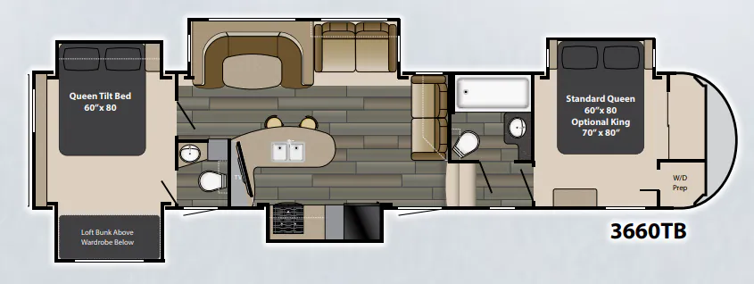 Heartland Gateway 3660TB floor plan
