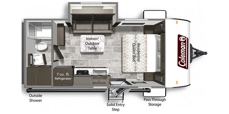 2022 Dutchmen Coleman Light 1855RB floor plan